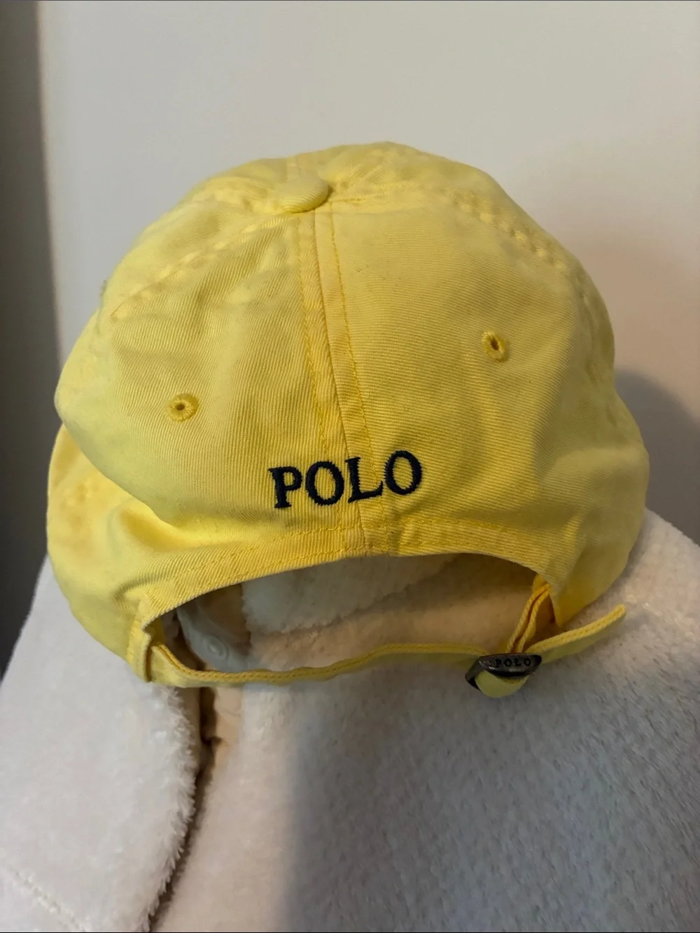 Polo by Ralph Lauren Yellow Ball Cap with Navy Pony adjustable hat